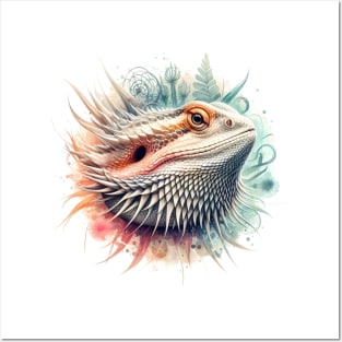 Bearded Dragon watercolor Posters and Art